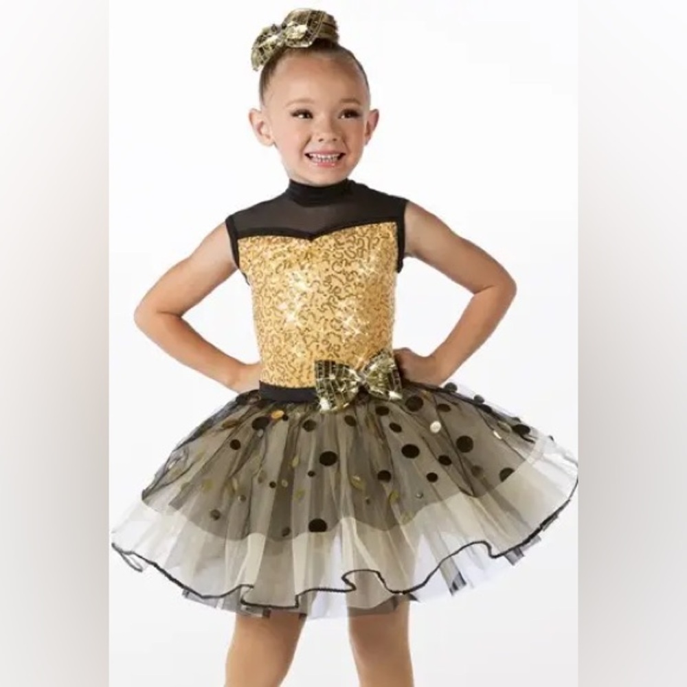 Weissman Gold and Black Kids Dance Costume